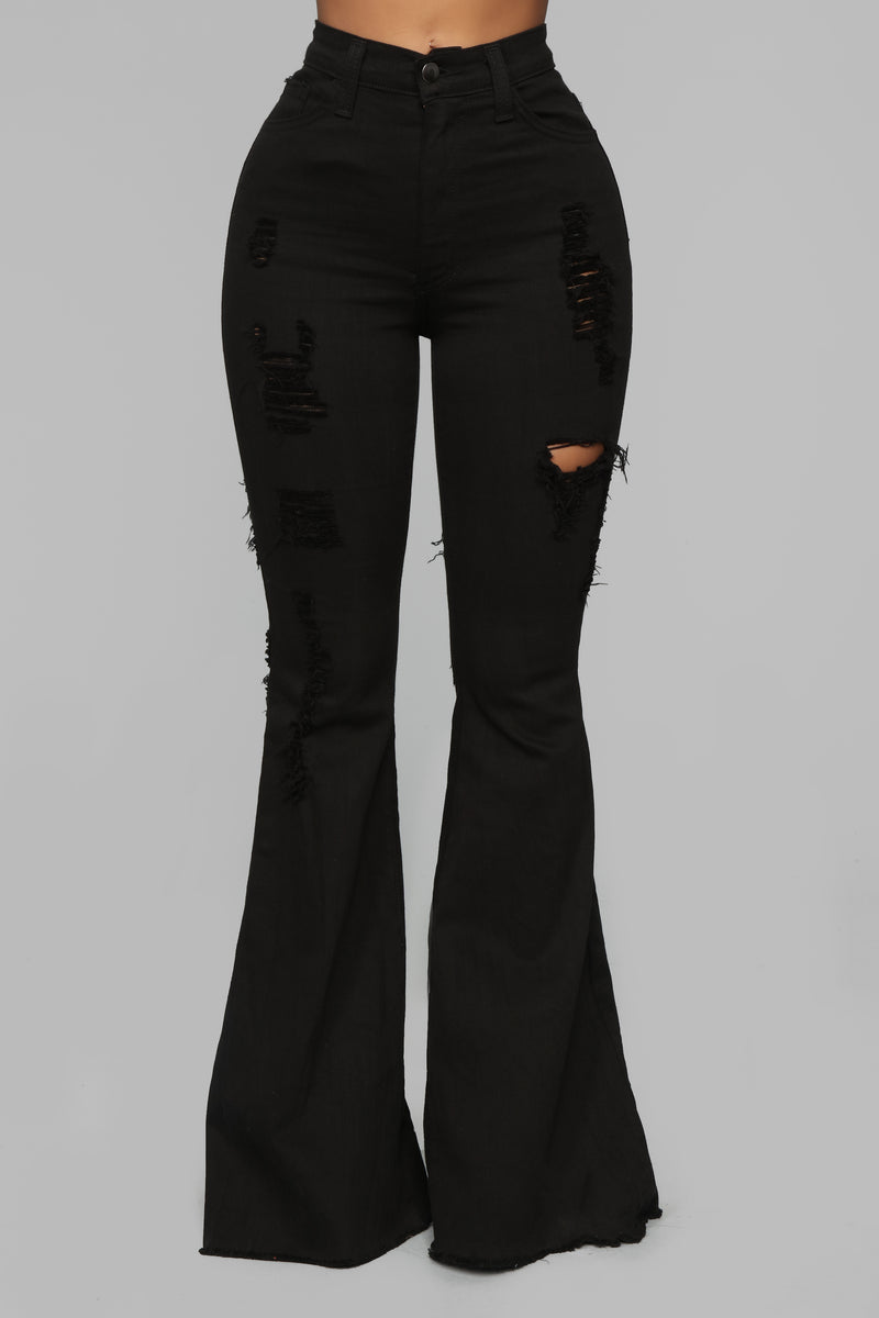 Mind Of Her Own Flare Jeans - Black | Fashion Nova, Jeans | Fashion Nova