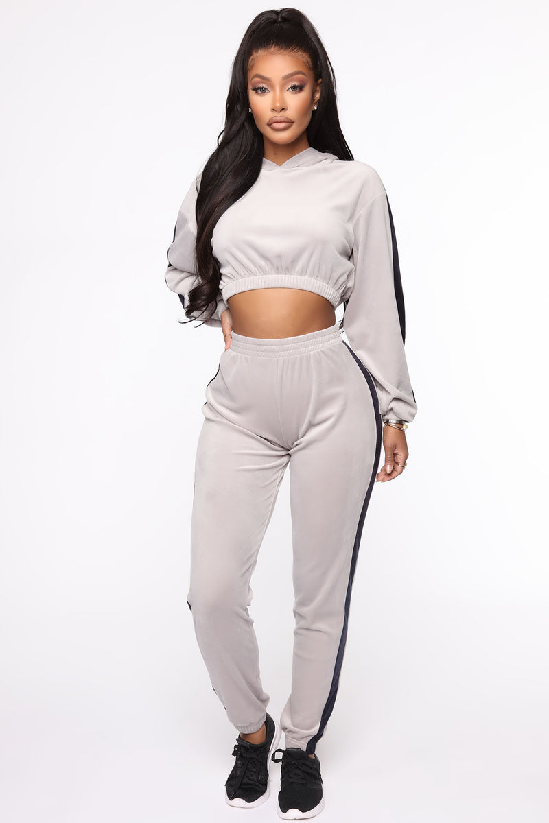 Simple Vibe Velour Lounge Set - Grey | Fashion Nova, Lounge Sets ...