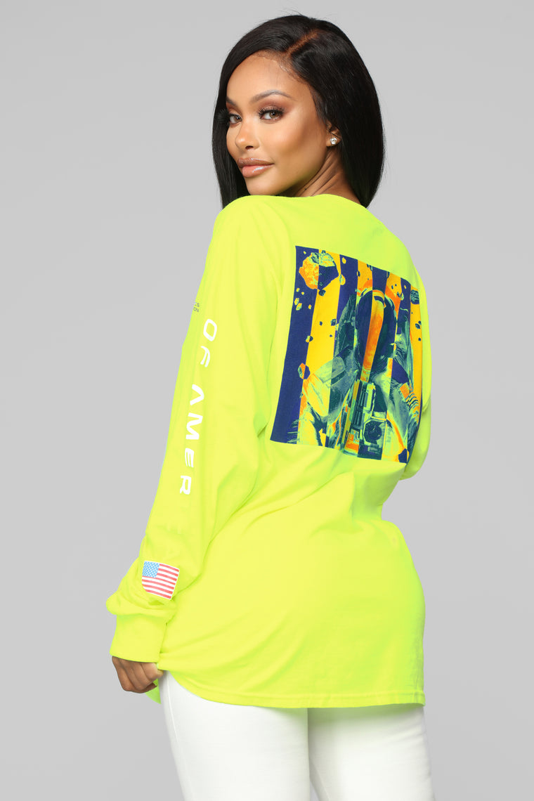Out Of This World LS Top - Lime, Graphic Tees | Fashion Nova