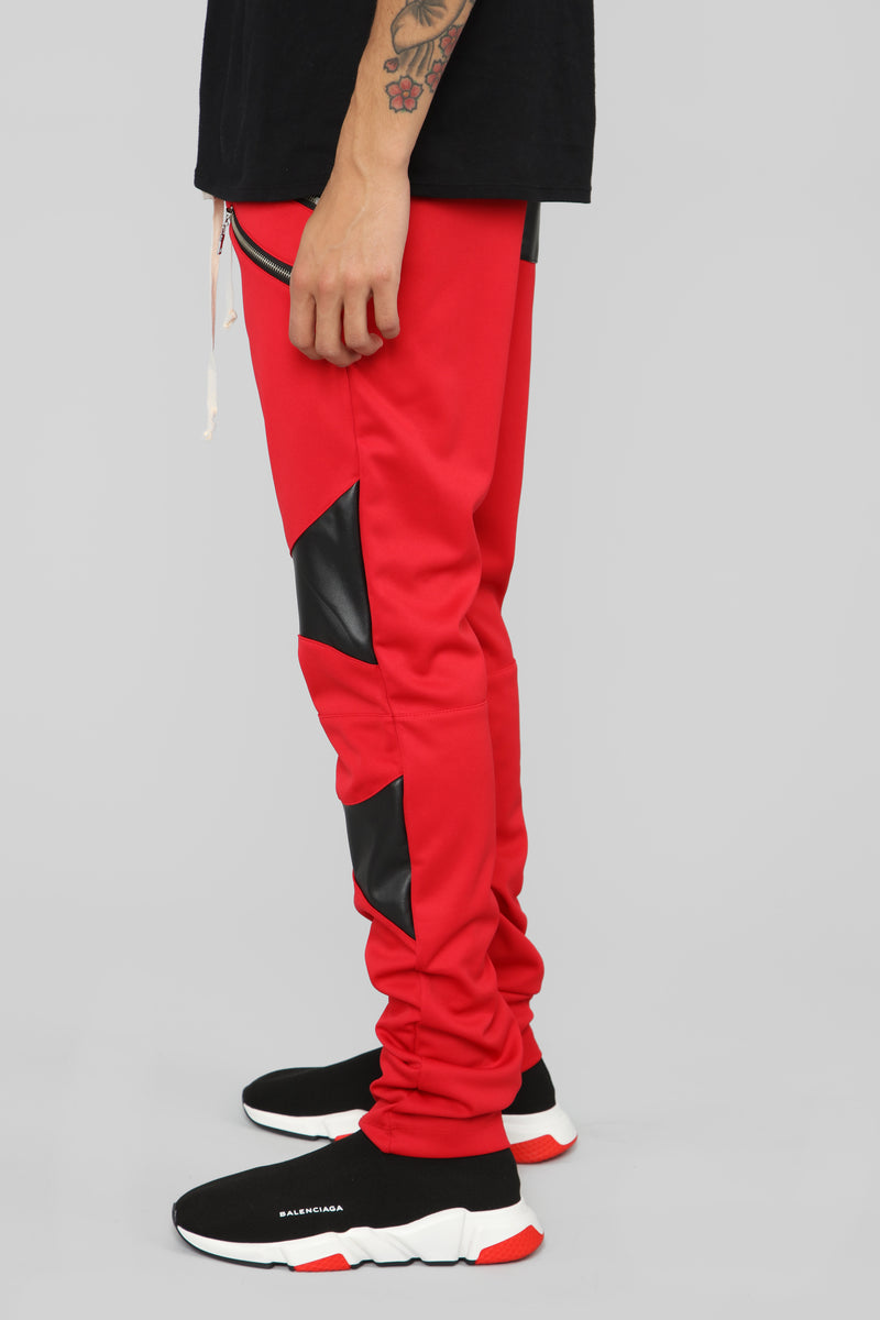 Retro Moto Track Pants - Red | Fashion Nova, Mens Pants | Fashion Nova