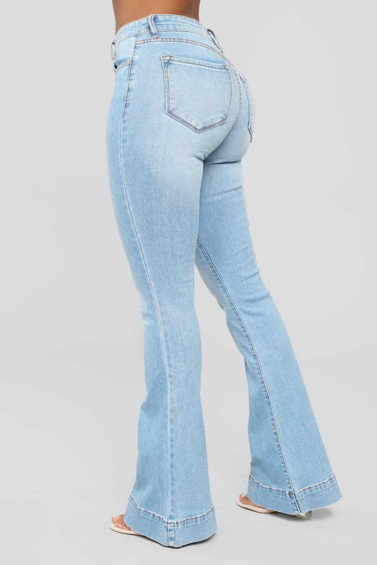 Push For It Flare Jeans - Light Blue Wash, Jeans | Fashion Nova