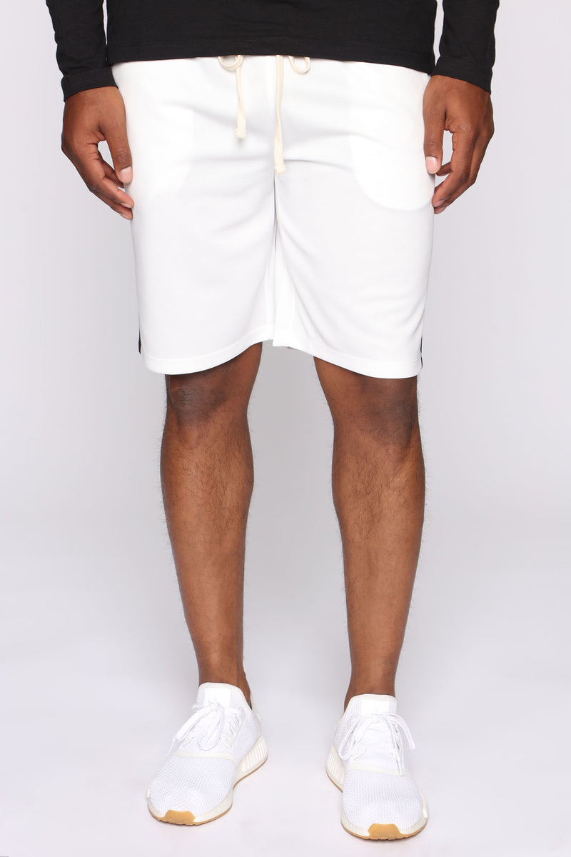 Retro Track Short - White/Black | Fashion Nova, Mens Shorts | Fashion Nova