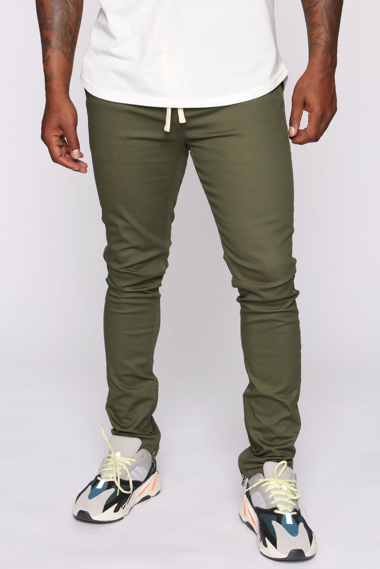 Distressed Olive Green Joggers | Social + Co Boutique