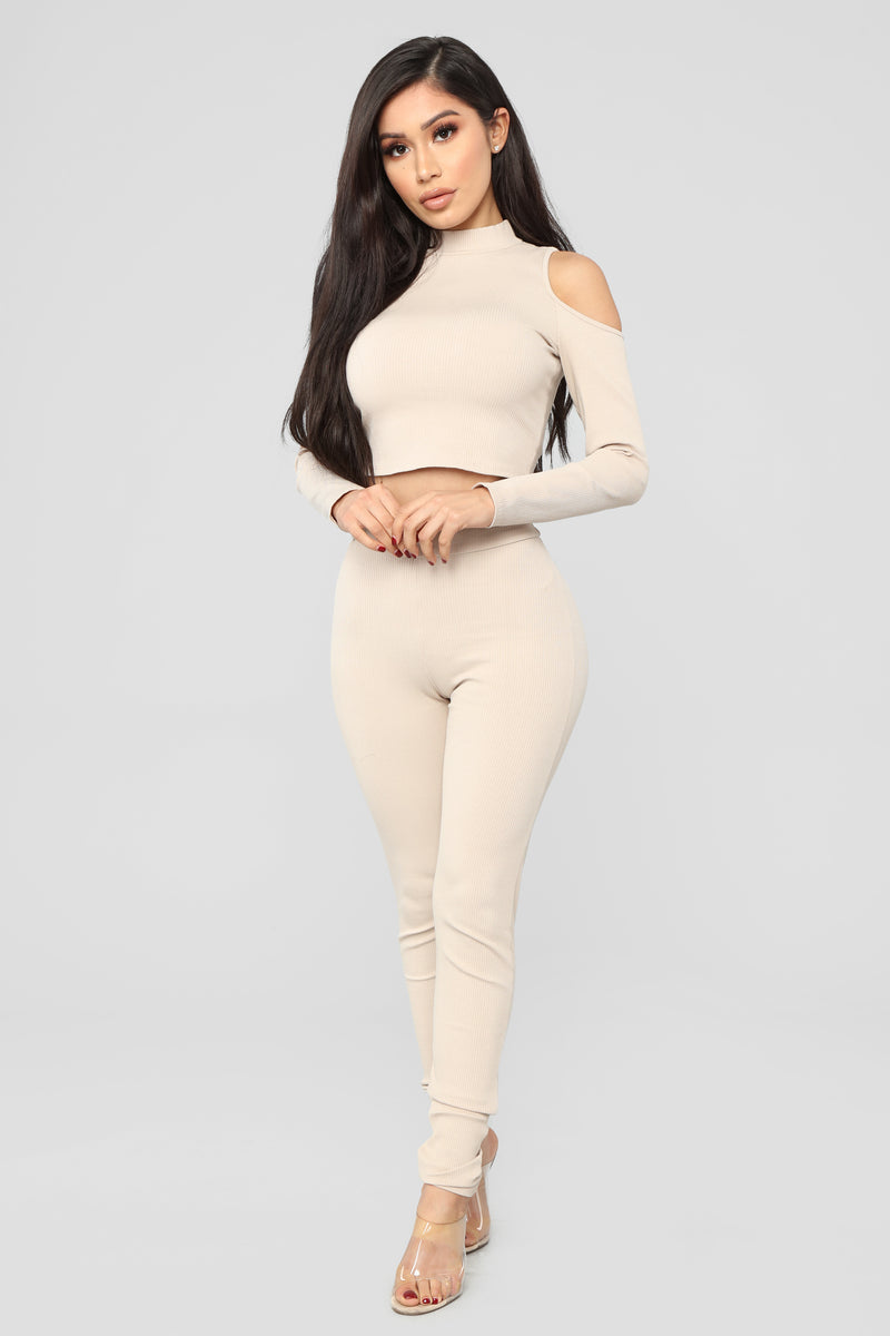 Blank Slate Ribbed Pant Set - Taupe | Fashion Nova, Matching Sets ...