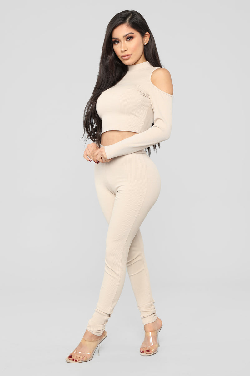 Blank Slate Ribbed Pant Set - Taupe | Fashion Nova, Matching Sets ...