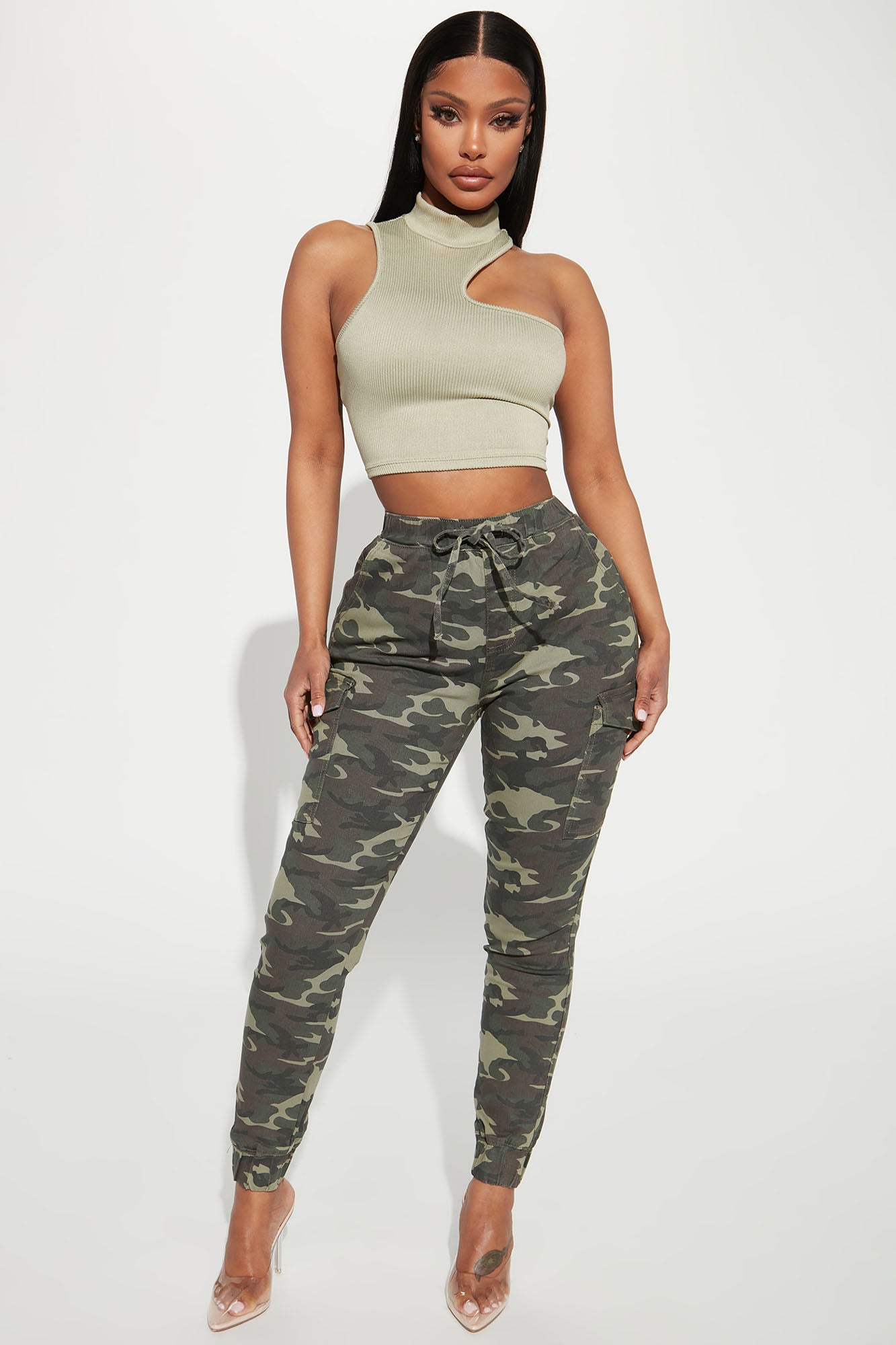 Butterfly  Floral Embroidered Camo Pants  KIC NYC