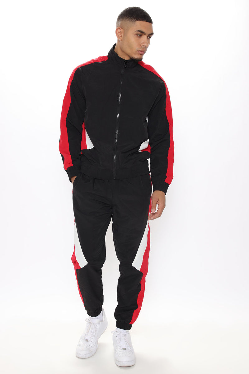 Fade Away Track Jacket - Red/combo | Fashion Nova, Mens Fleece Tops ...