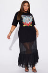 Rock On Maxi T-Shirt Dress - Black/combo