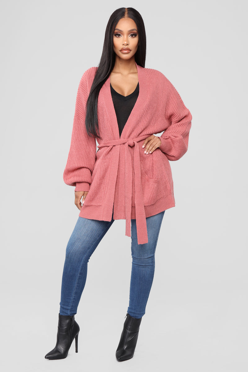 Olivia Belted Cardigan - Mauve | Fashion Nova, Sweaters | Fashion Nova