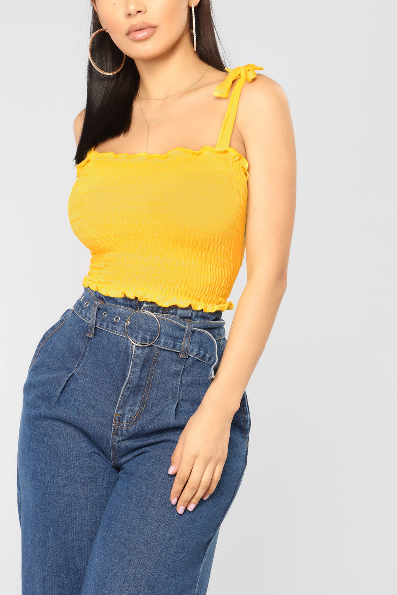 All Smocked Up Crop Top - Mustard | Fashion Nova, Knit Tops | Fashion Nova