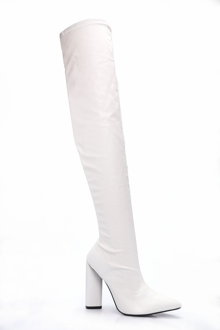 So Serious Over The Knee Boot - White 