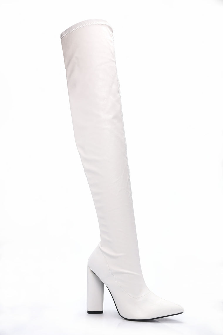 Knee Boot - White, Shoes | Fashion Nova