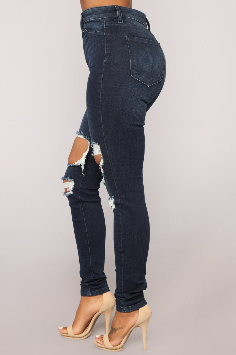 Aubrey High Rise Distressed Jeans - Dark Denim | Fashion Nova, Jeans ...