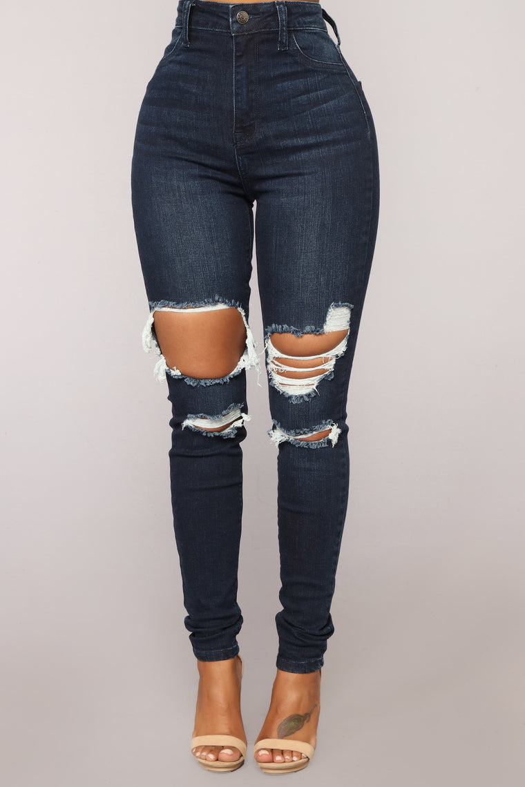 high ripped jeans