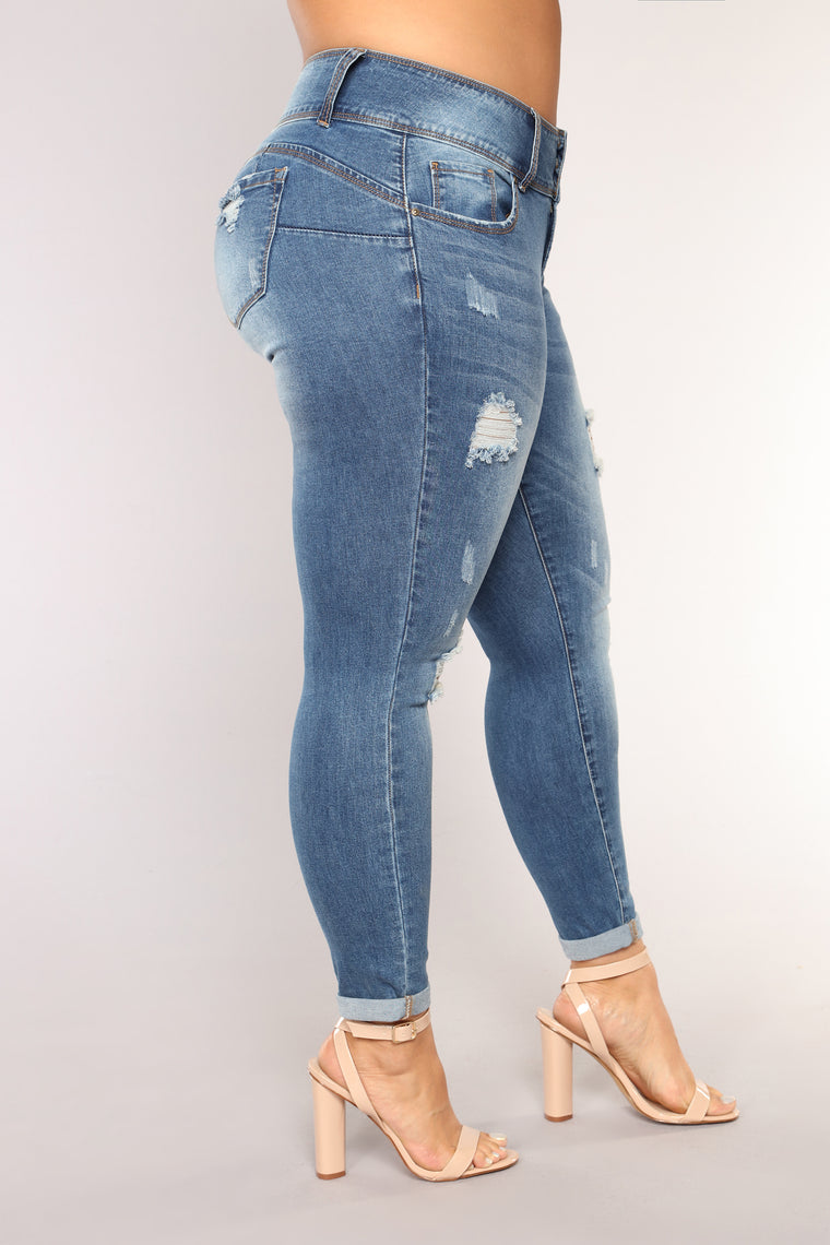 Turnin' More Heads Low Rise Jeans - Medium Blue Wash - Skinny Jeans ...