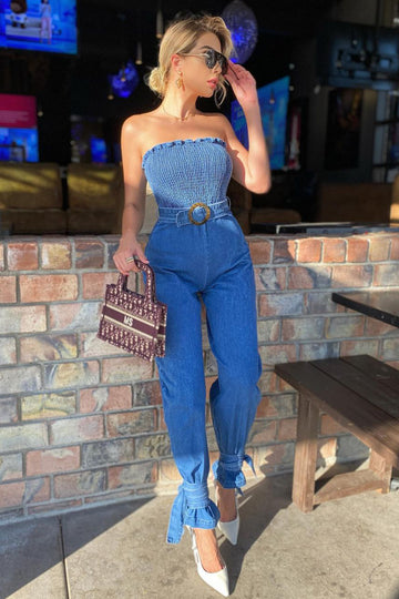 fashion nova blue jean jumpsuit