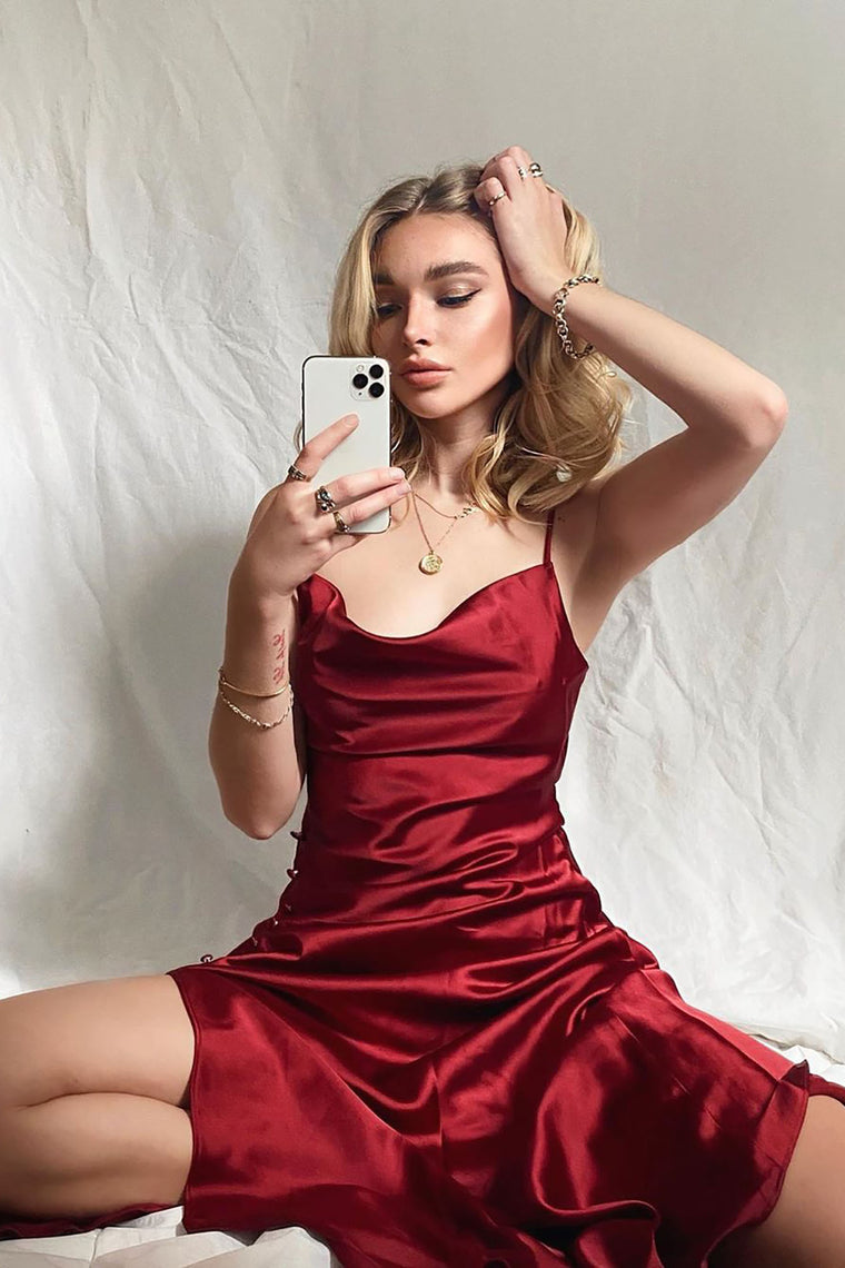 wine slip dress