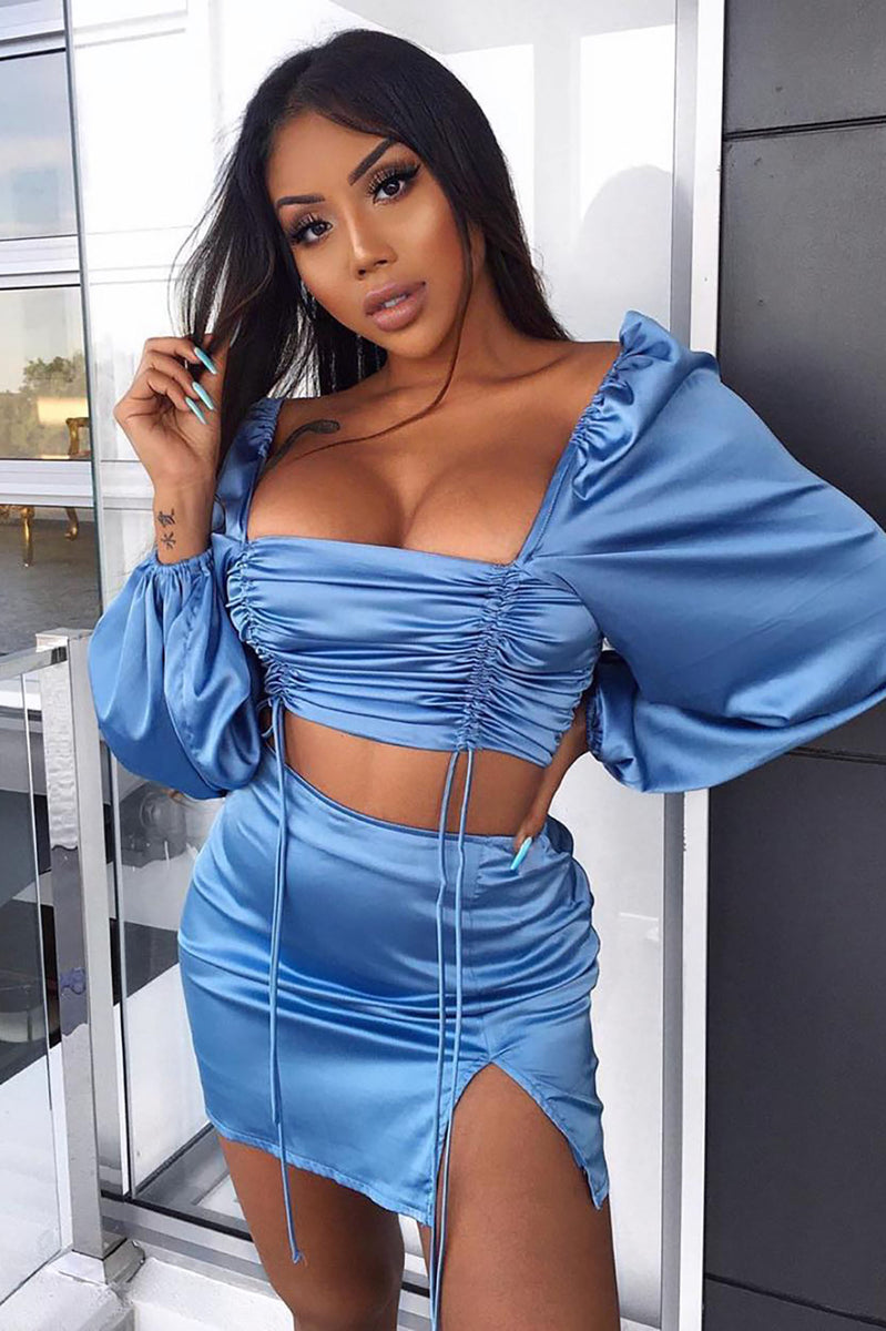 blue skirt fashion nova