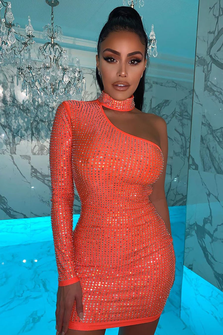 orange fashion nova dress