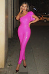 Born To Shine Sequin Jumpsuit - Hot Pink