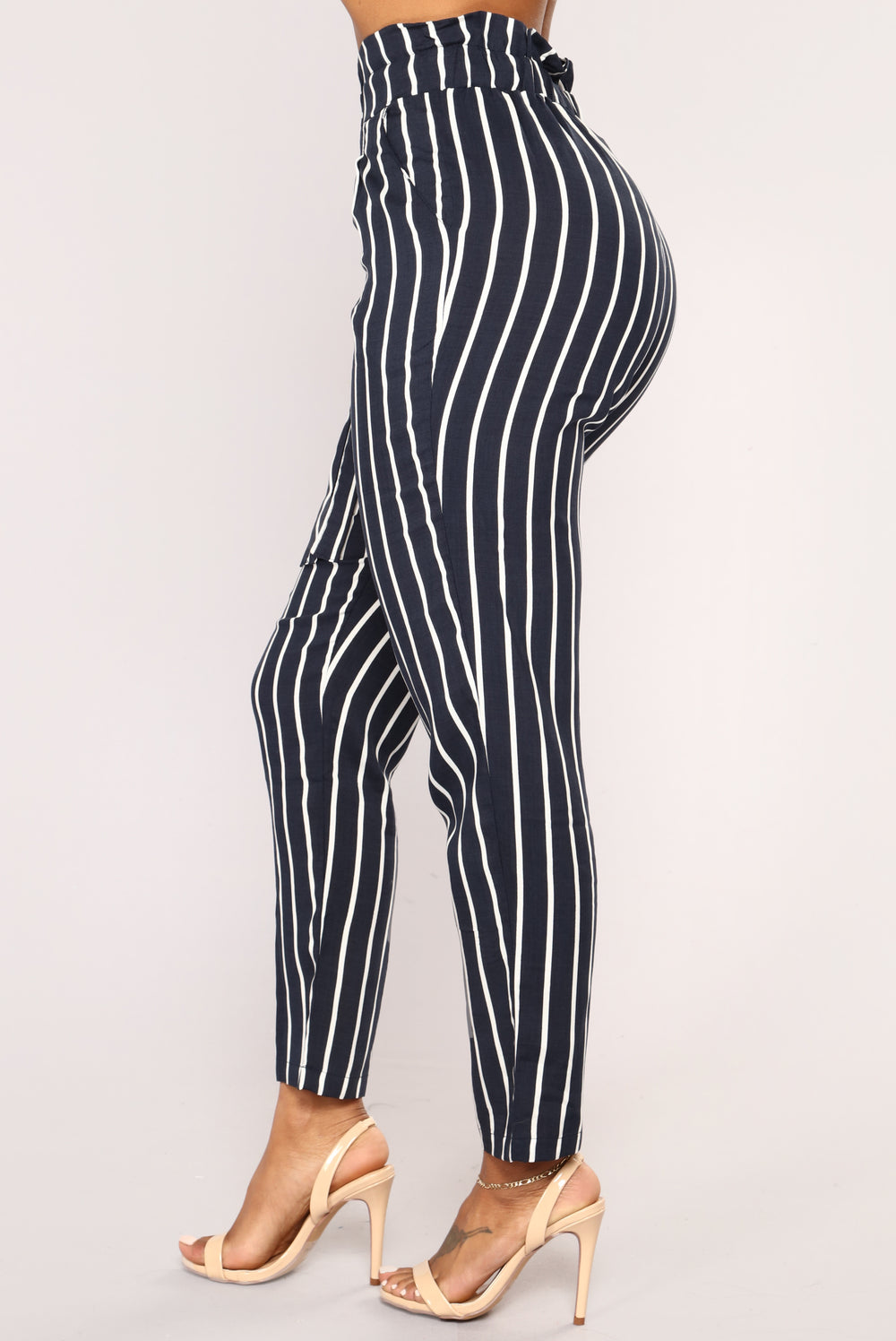 Jacklyn Stripe Pants - Navy/White