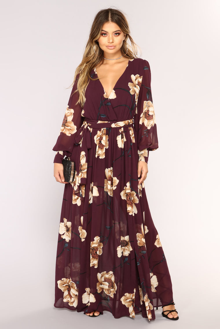 fashion nova maxi dress with sleeves