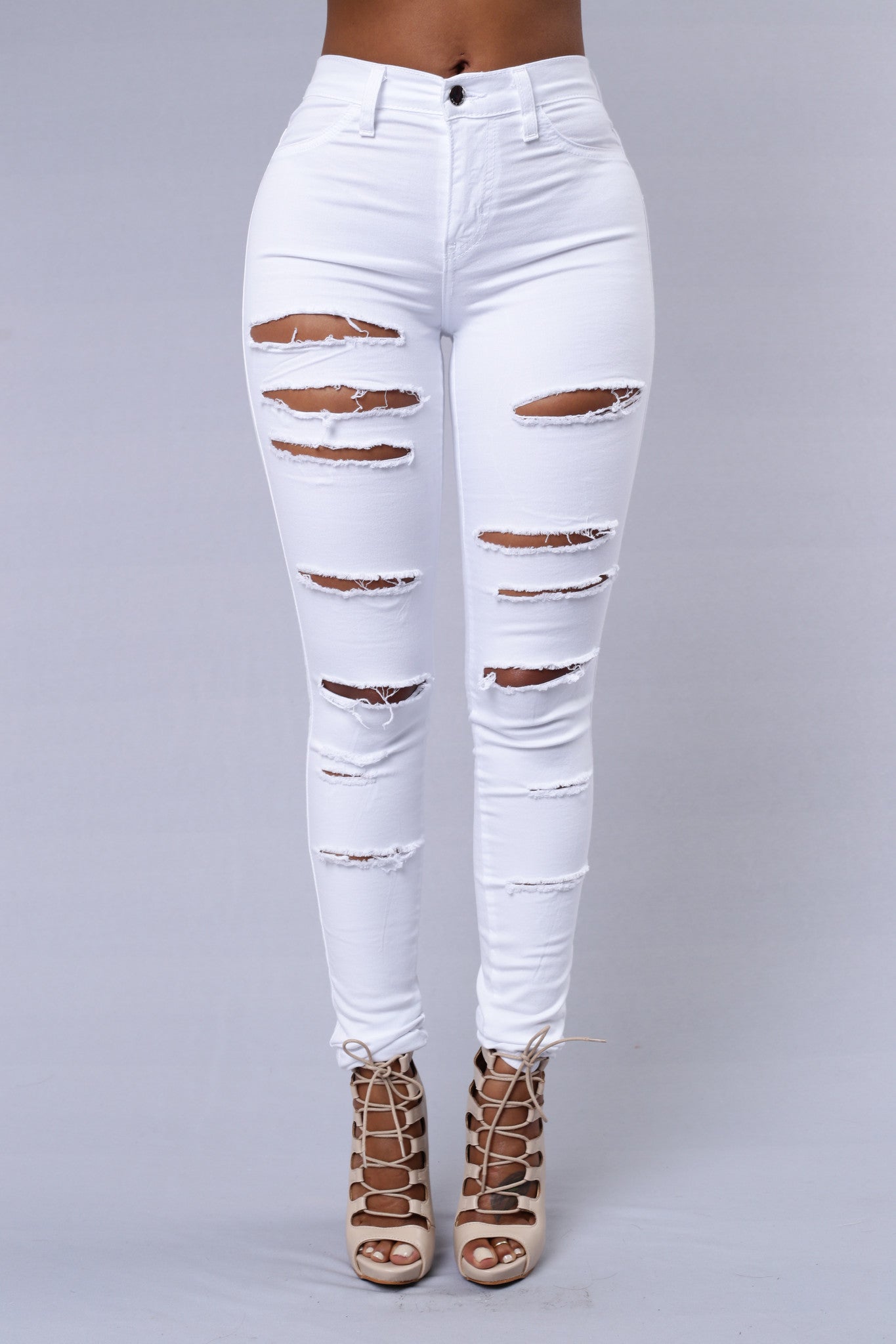 fashion nova white ripped jeans