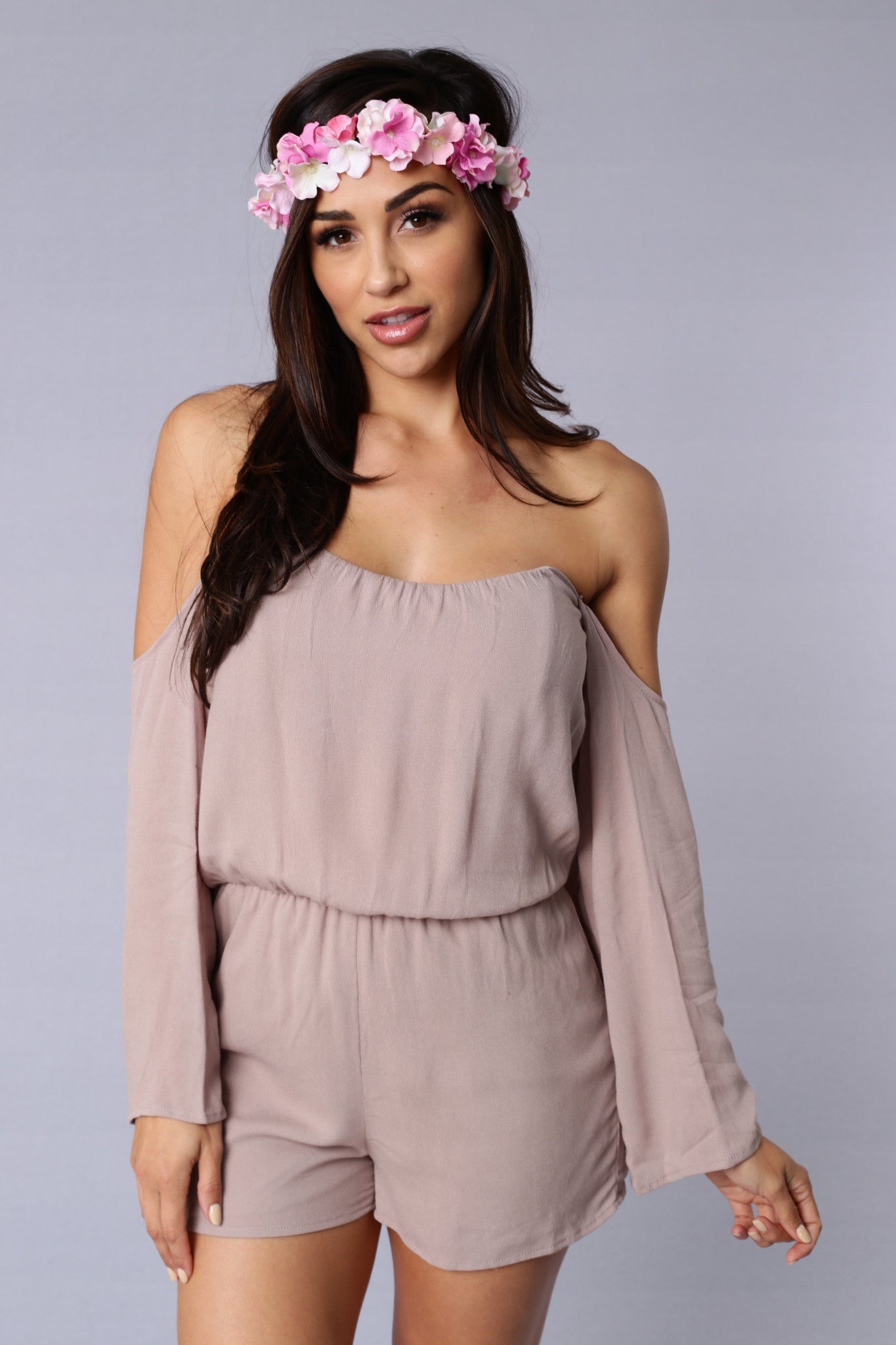 Blown Away Romper - Taupe