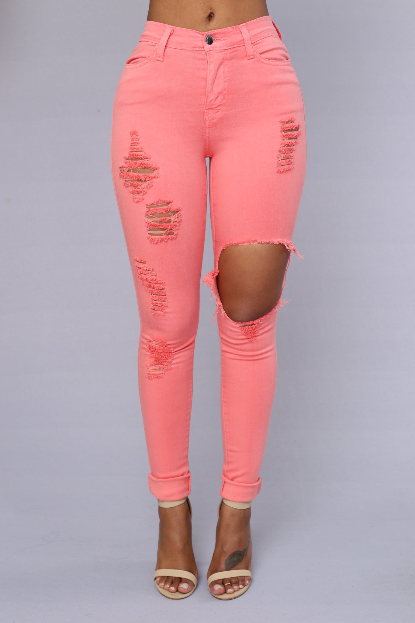 Glistening Jeans - Coral