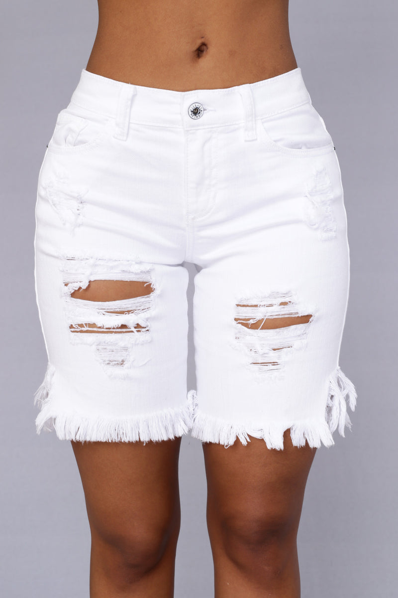 Cast Away Shorts - White | Fashion Nova, Jean Shorts | Fashion Nova