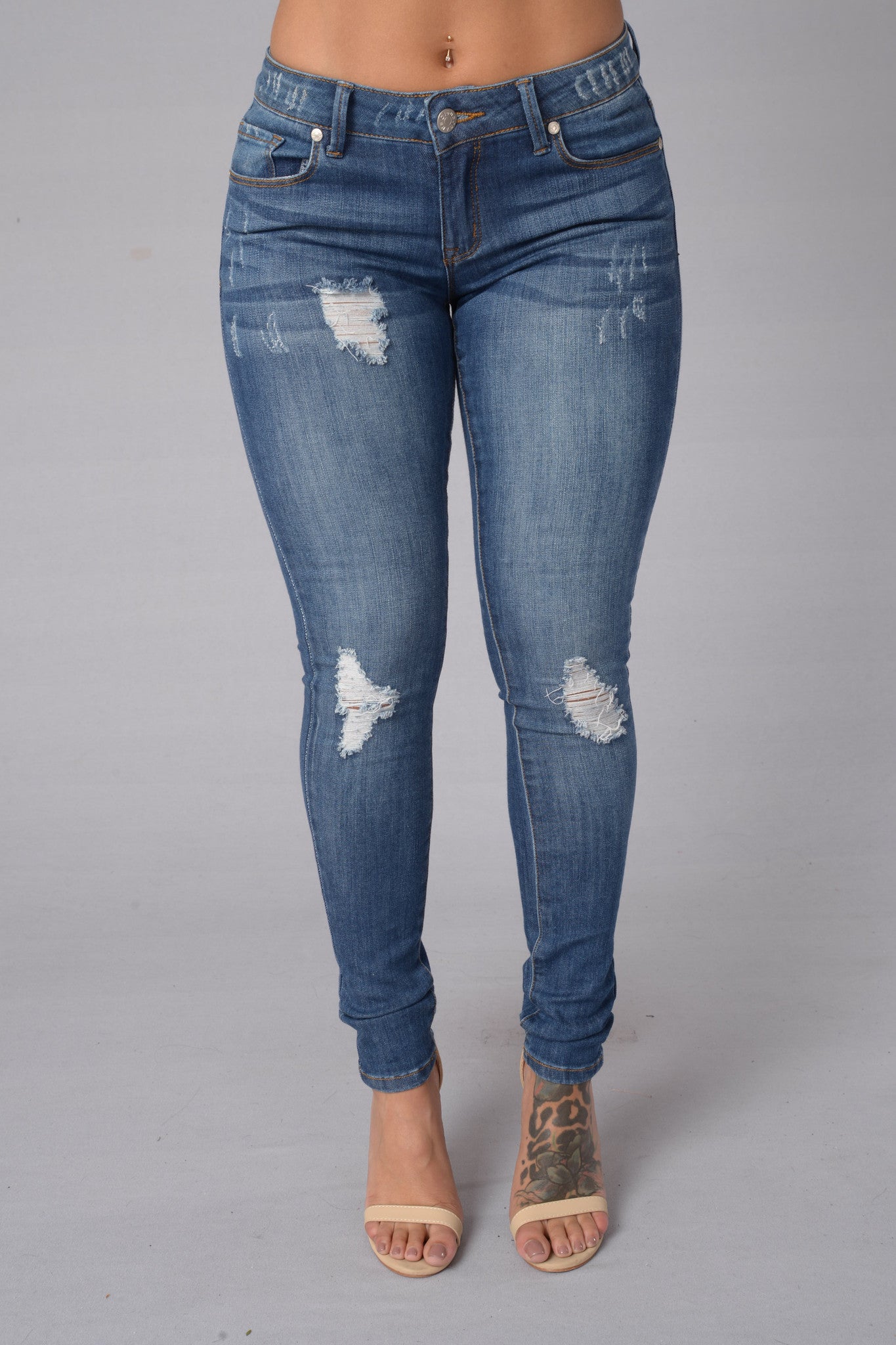 Oh My God Becky Jeans - Medium Blue