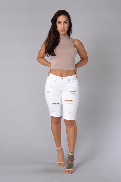 Caribbean Vacation Shorts - White | Fashion Nova