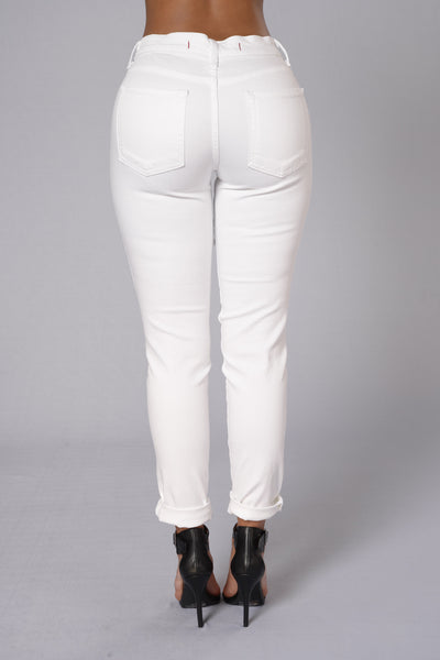 Take A Peek Jeans - White