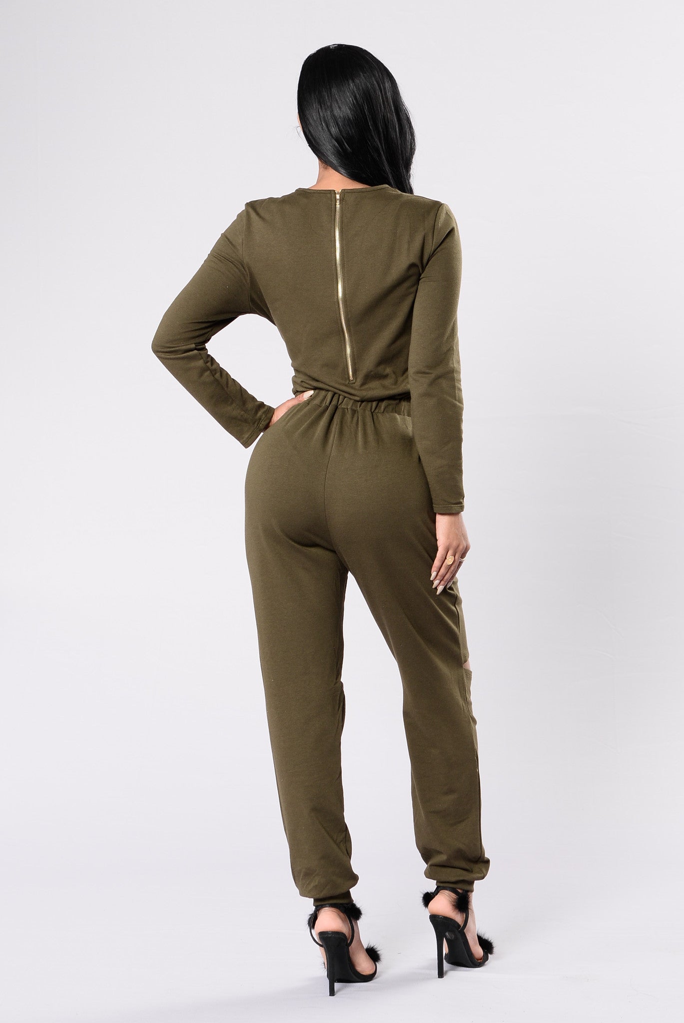 green jumpsuit fashion nova