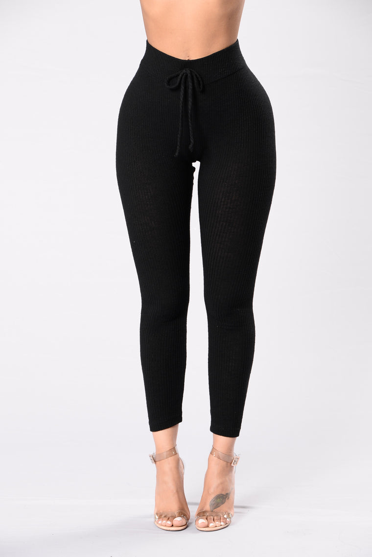 black fashion leggings