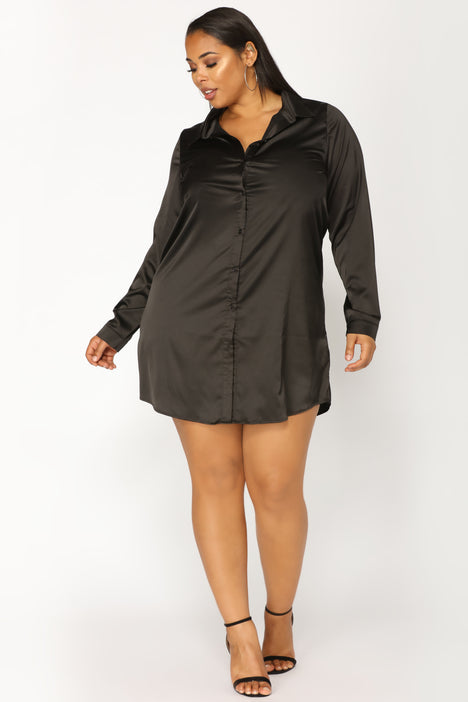 camden satin shirt dress