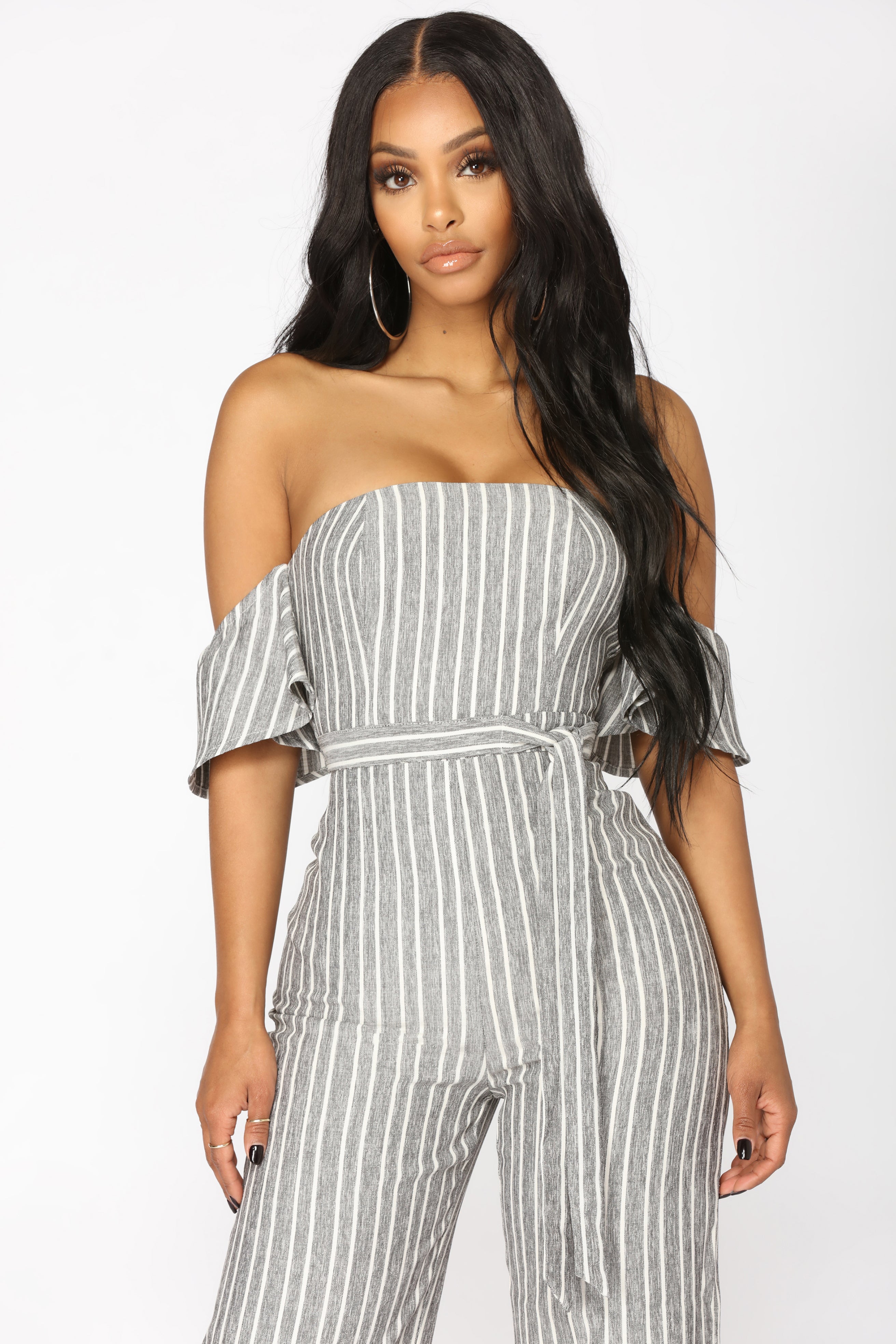 Underlined Stripe Jumpsuit - Grey – Fashion Nova