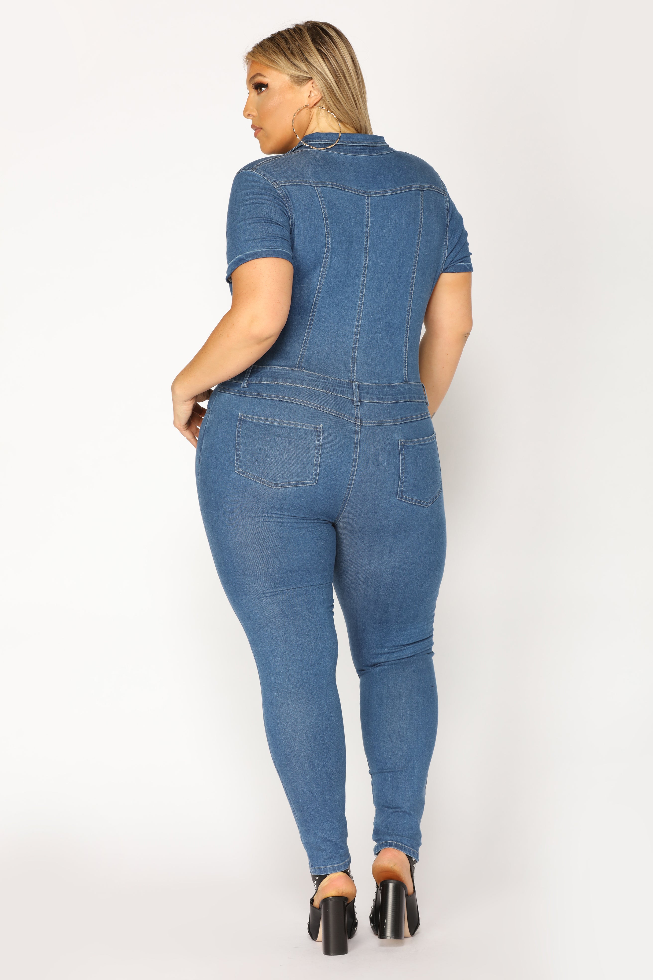 Auto Shop Denim Jumpsuit - Medium Wash