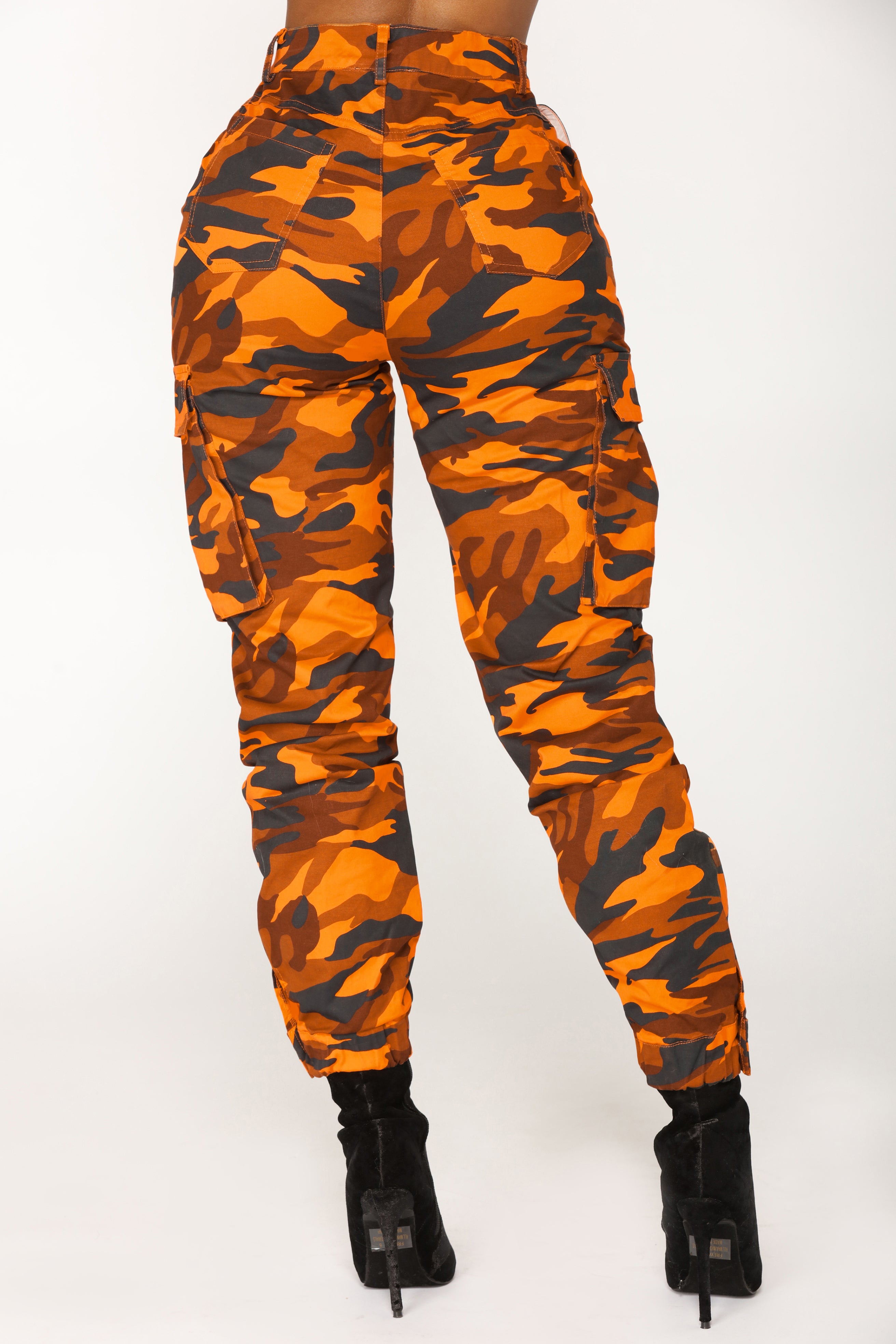 orange camo jogger pants