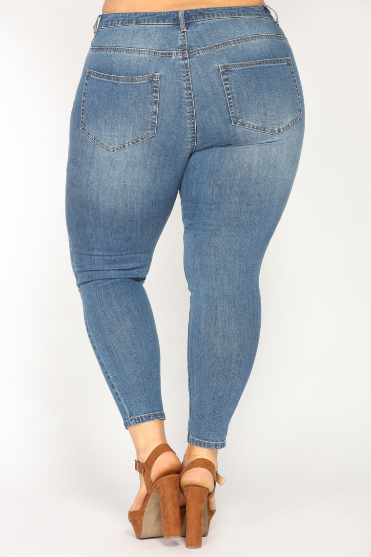 Go Girl Skinny Jeans - Medium Blue - Jeans - Fashion Nova