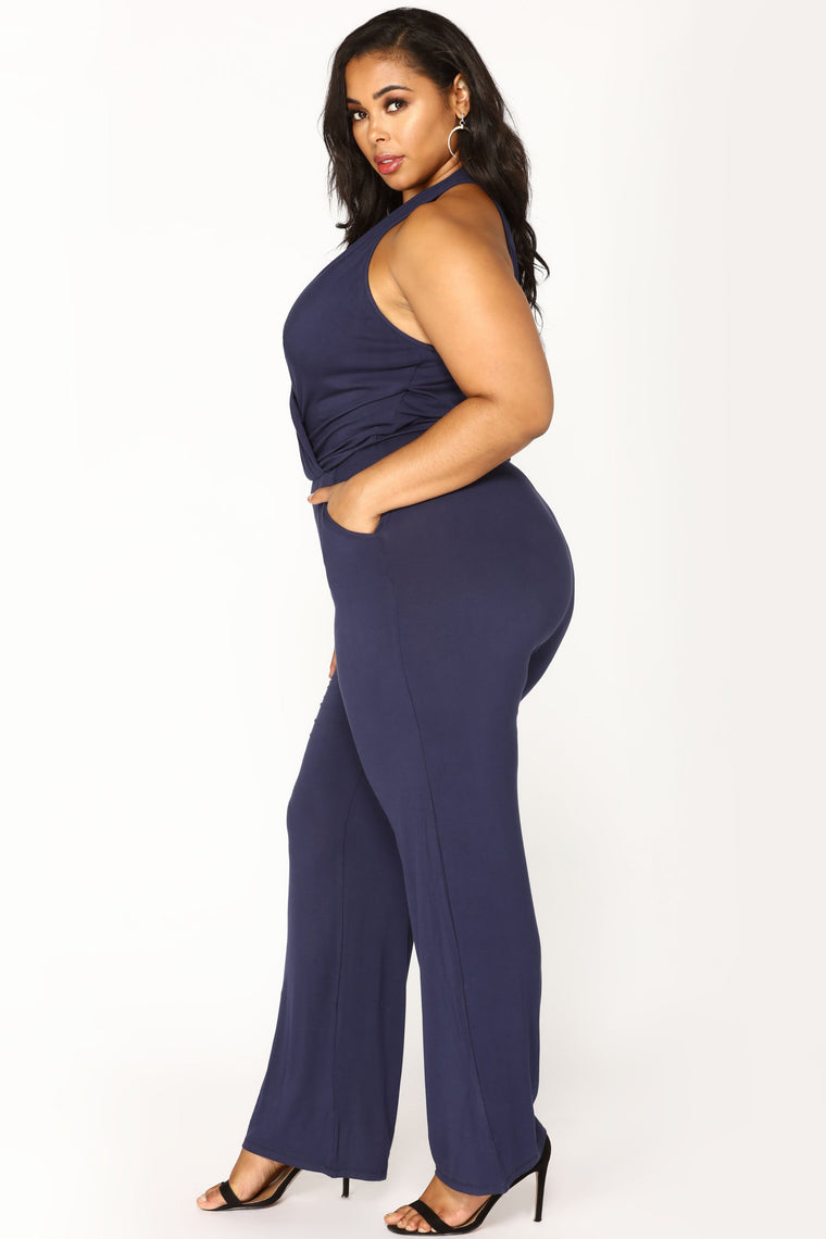 Cop That Foreign Jumpsuit - Navy - Jumpsuits - Fashion Nova