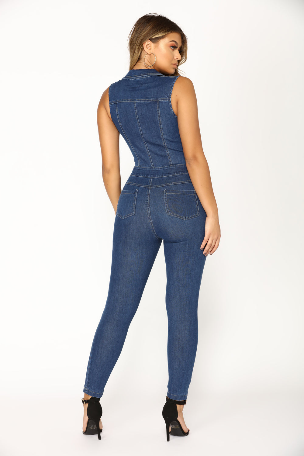 Hold Me By The Heart Denim Jumpsuit - Dark