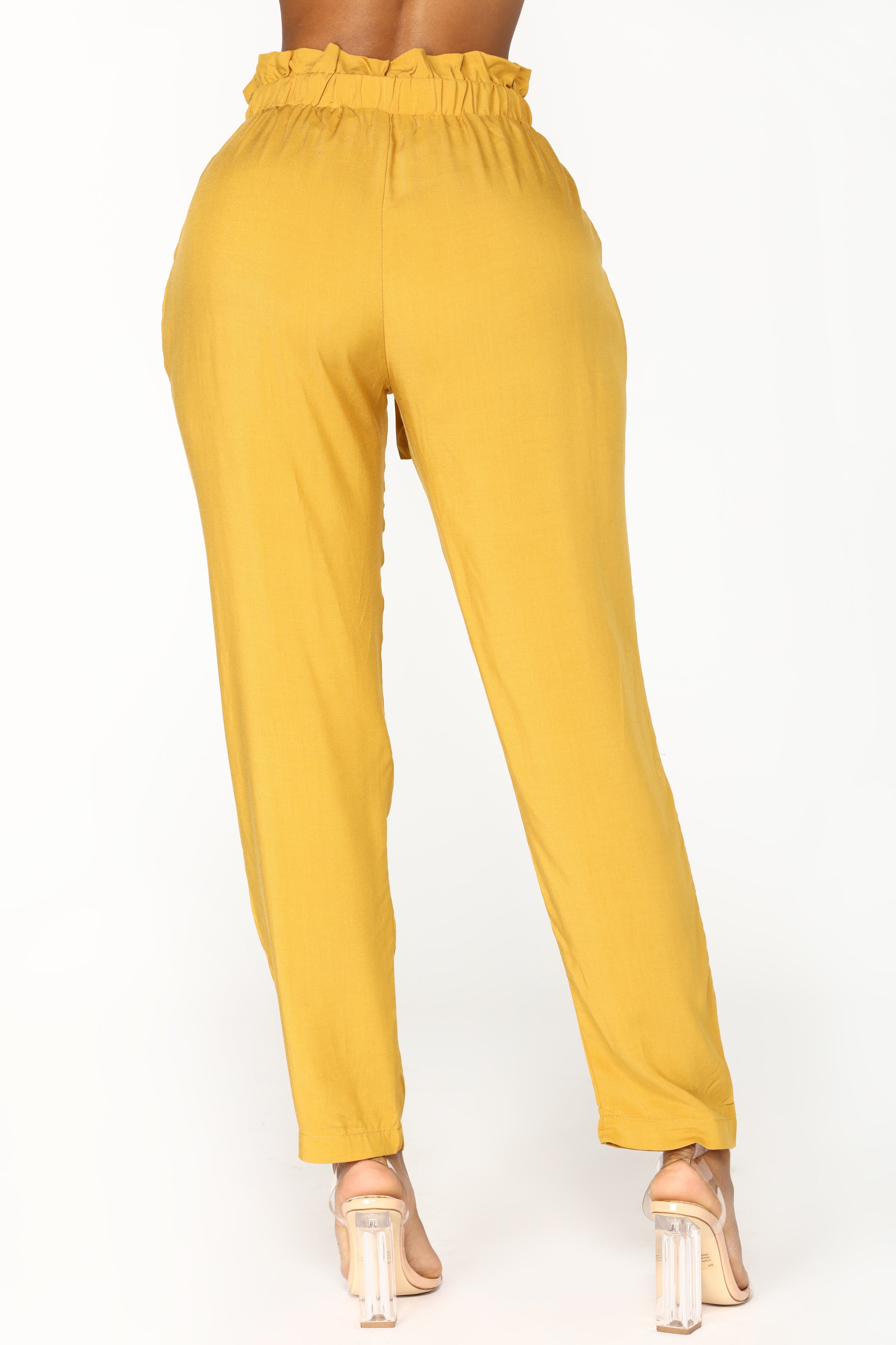Classic Paper Bag Waist Pants - Mustard – Fashion Nova