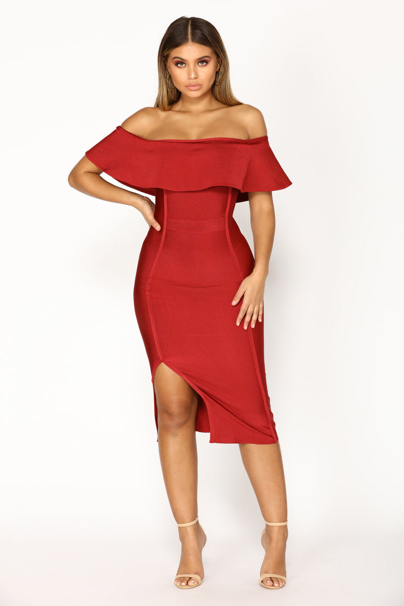 Portrayal Bandage Dress - Burgundy | Fashion Nova, Dresses | Fashion Nova