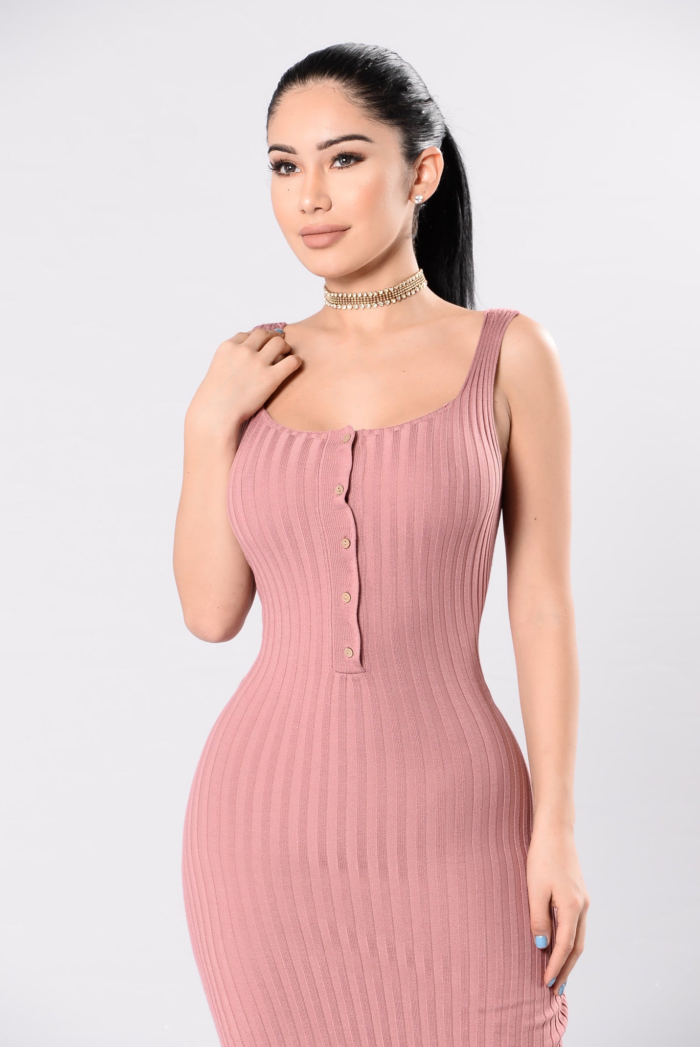 Staying Overnight Dress - Mauve