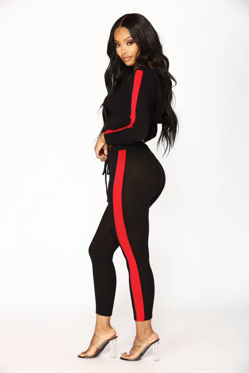 Track Star Active Bottoms - Black/Red | Fashion Nova, Pants | Fashion Nova