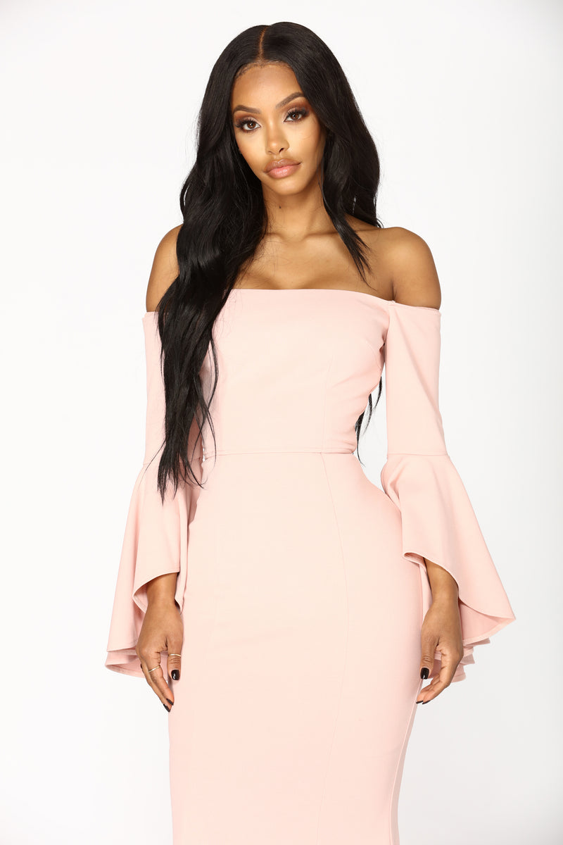 Fascination Off Shoulder Dress Blush Fashion Nova Dresses Fashion Nova 6091