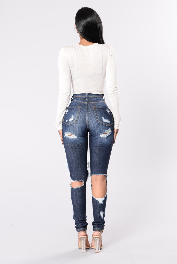 So Much Going On Jeans - Dark Blue