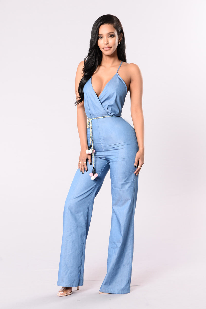 Wannabe Me Jumpsuit Light Blue Fashion Nova Jumpsuits Fashion Nova