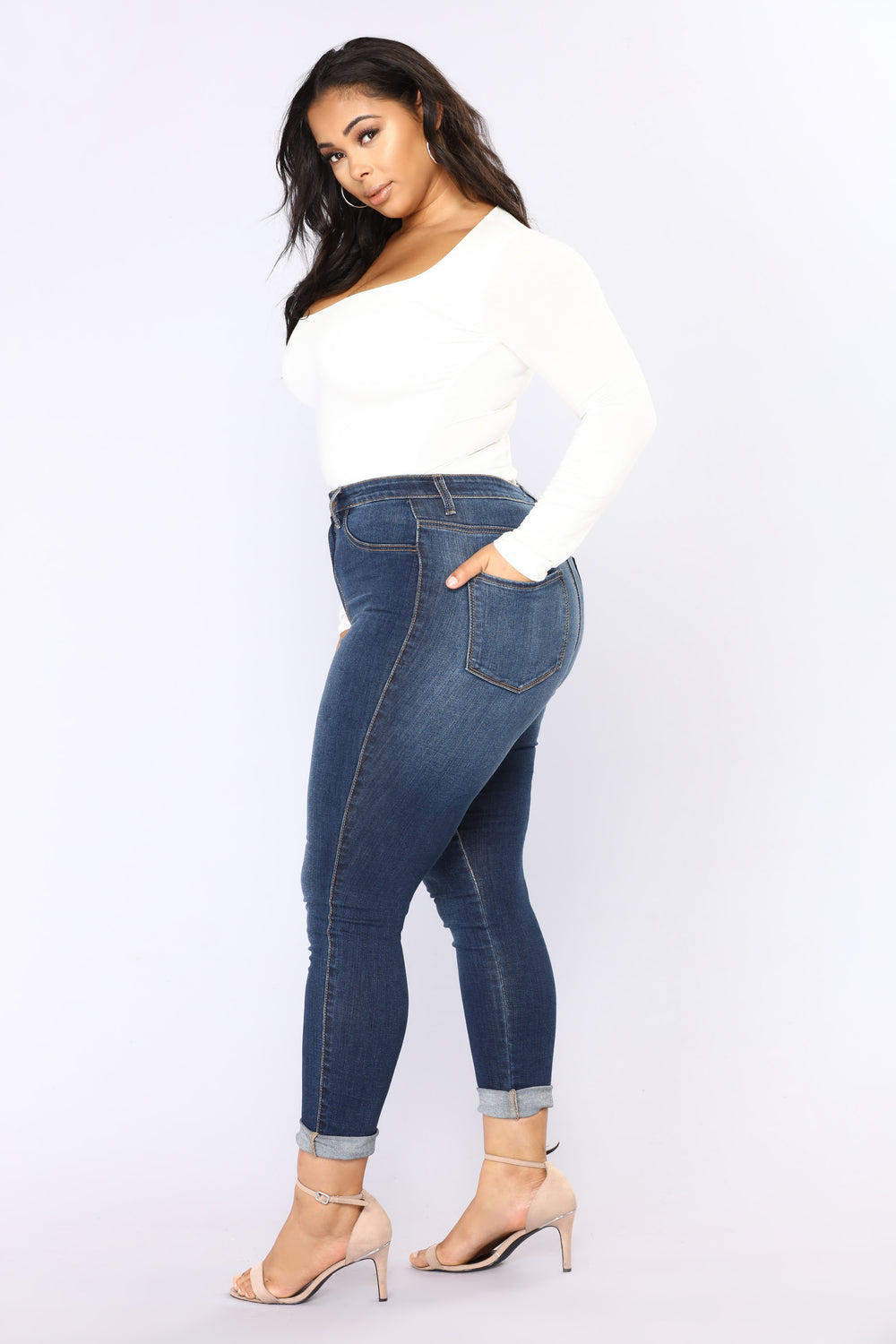 Anything But Square Long Sleeve Bodysuit - Ivory